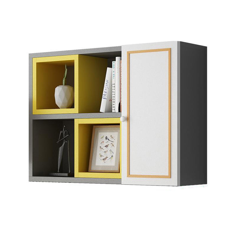 Contemporary Wood Bookcase Wall Mounted Closed Back Bookshelf for Home Office