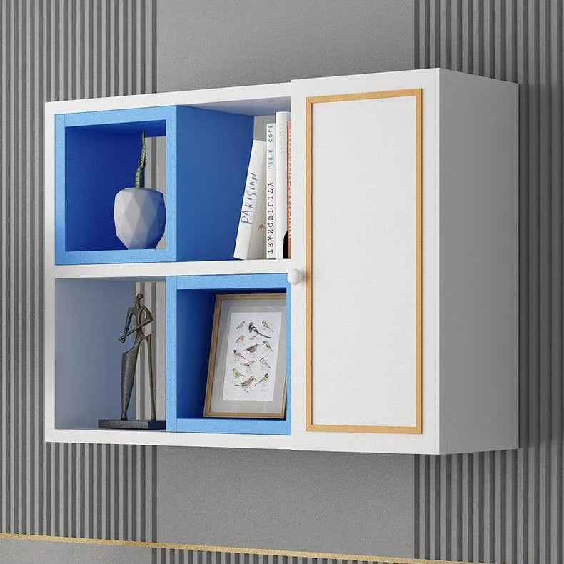 Contemporary Wood Bookcase Wall Mounted Closed Back Bookshelf for Home Office