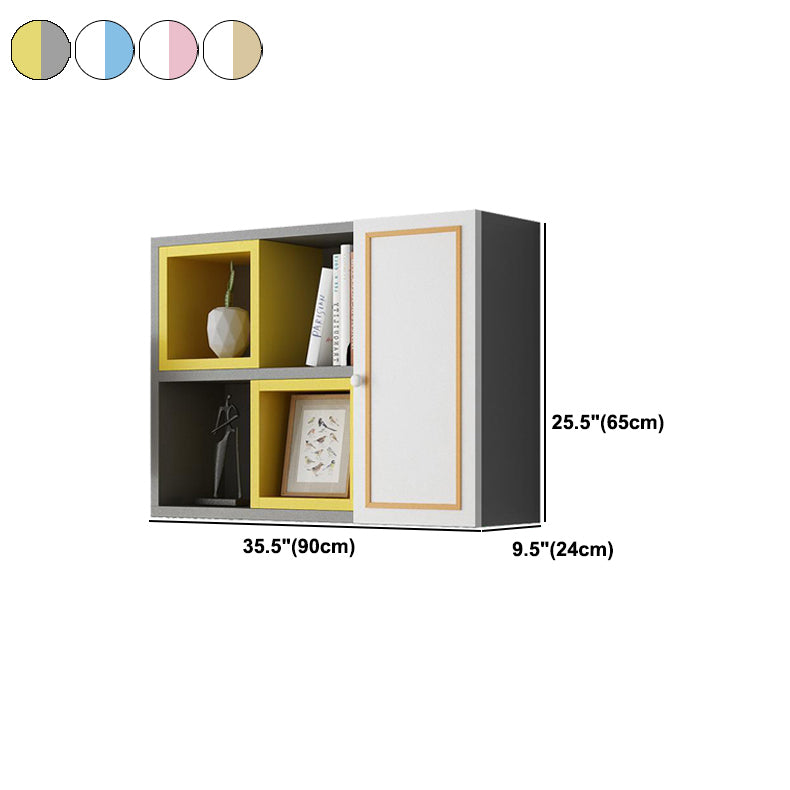 Contemporary Wood Bookcase Wall Mounted Closed Back Bookshelf for Home Office