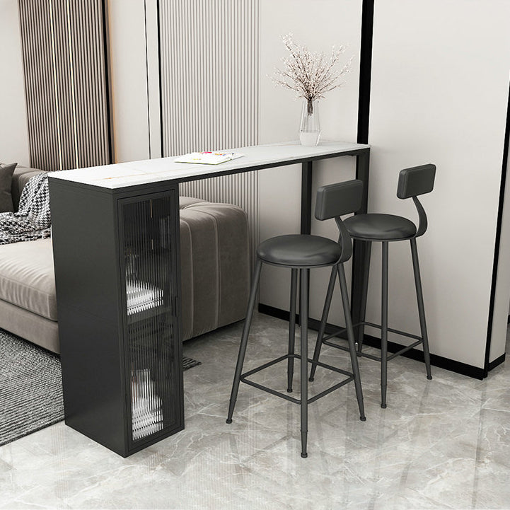 Contemporary Style Bar Counter Table Sintered Stone Table for Kitchen