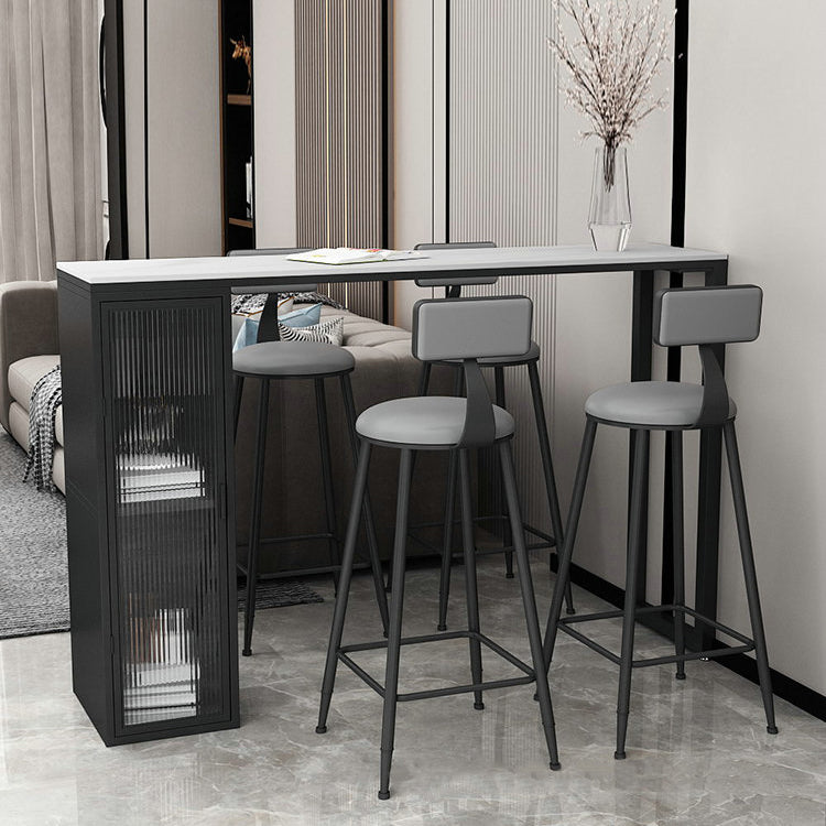 Contemporary Style Bar Counter Table Sintered Stone Table for Kitchen