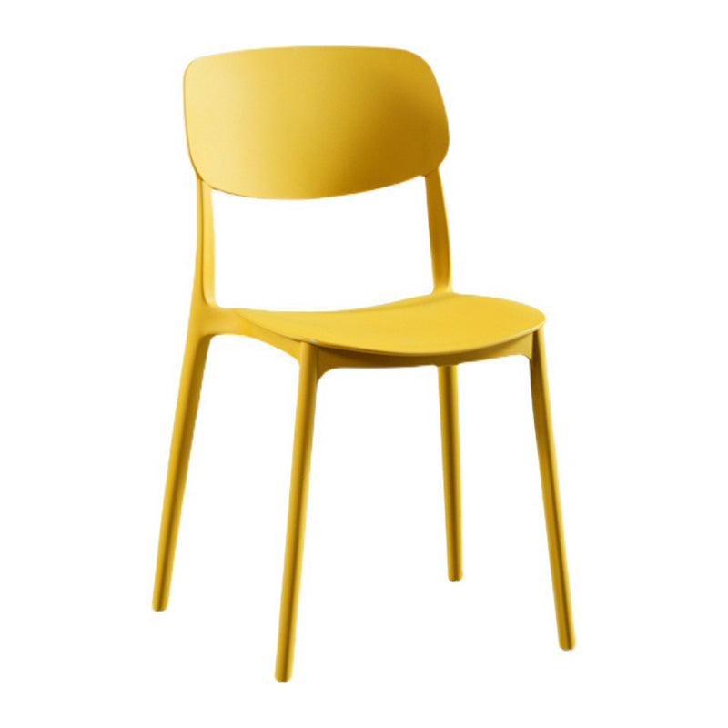 Contemporary Open Back Chair Plastic Stackable Dining Side Chair for Indoor