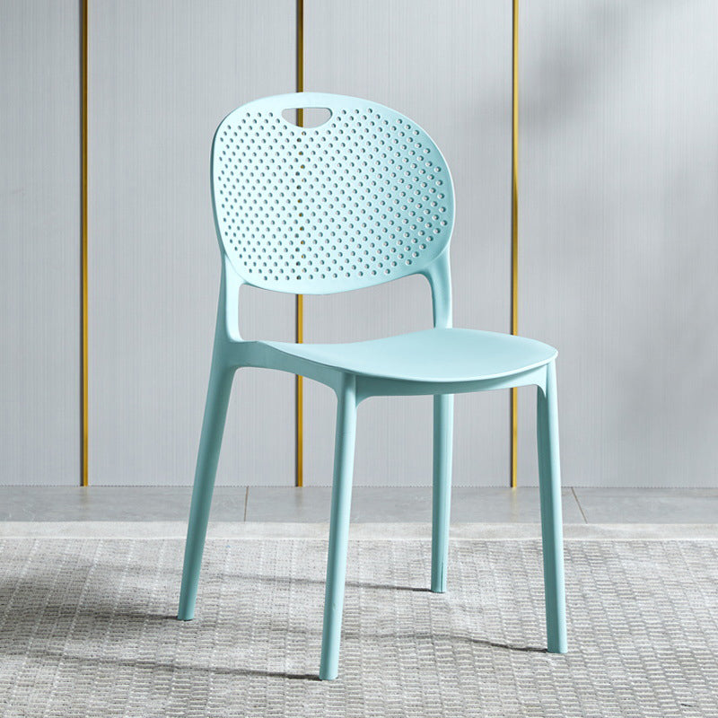 Contemporary Open Back Chair Plastic Stackable Dining Side Chair for Indoor