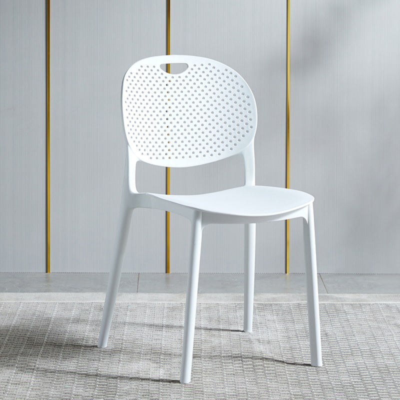 Contemporary Open Back Chair Plastic Stackable Dining Side Chair for Indoor