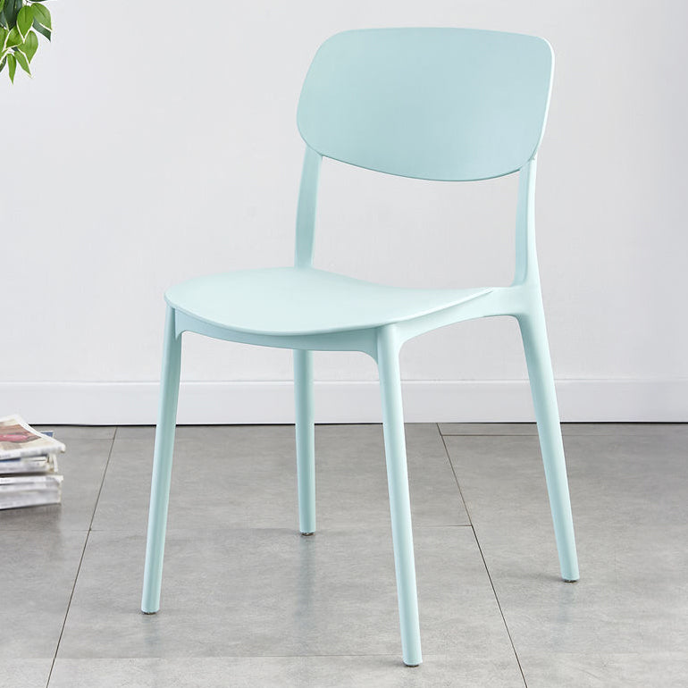 Contemporary Stackable Side Chair Plastic Open Back Dining Side Chair