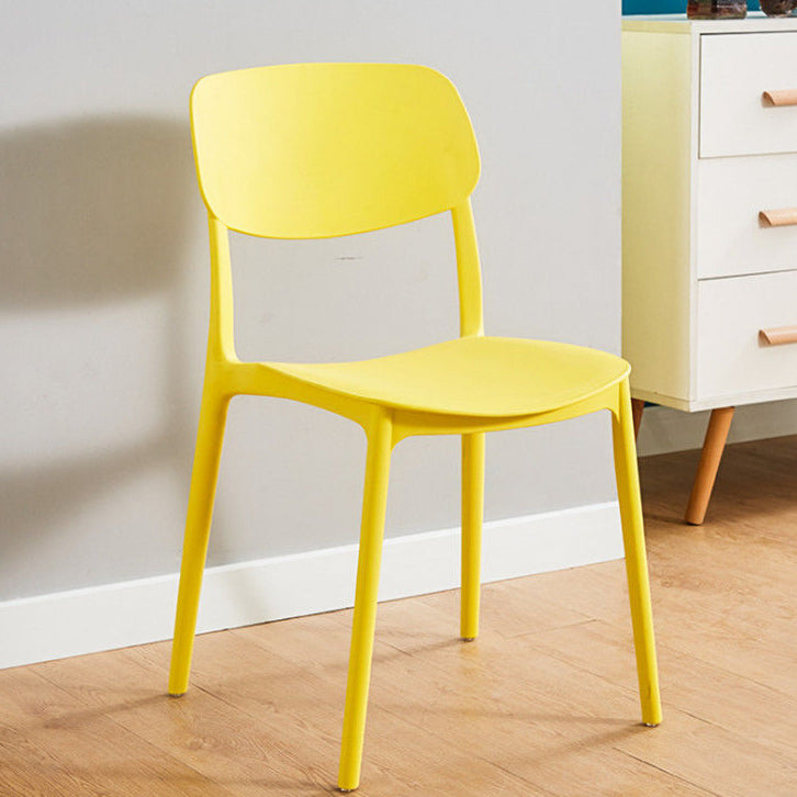 Contemporary Stackable Side Chair Plastic Open Back Dining Side Chair