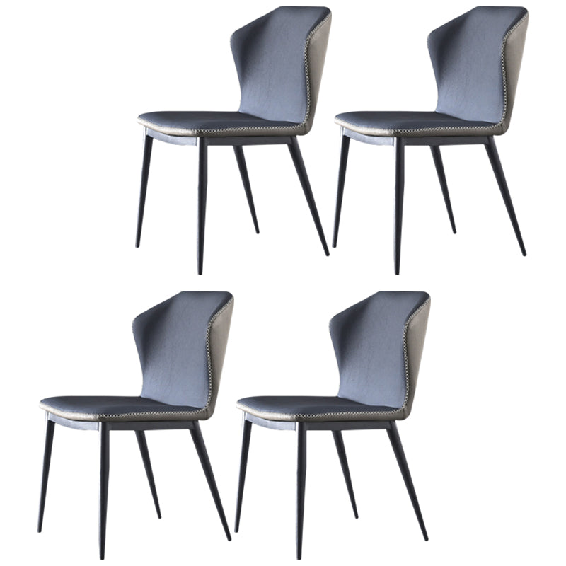 Matte Finish Wingback Dining Chair with Metal Frame Contemporary Side Chair for Kitchen