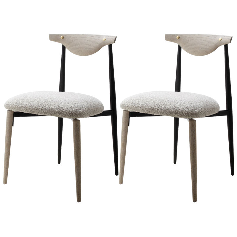 Contemporary Upholstered Side Chairs Armless Open Back Chairs