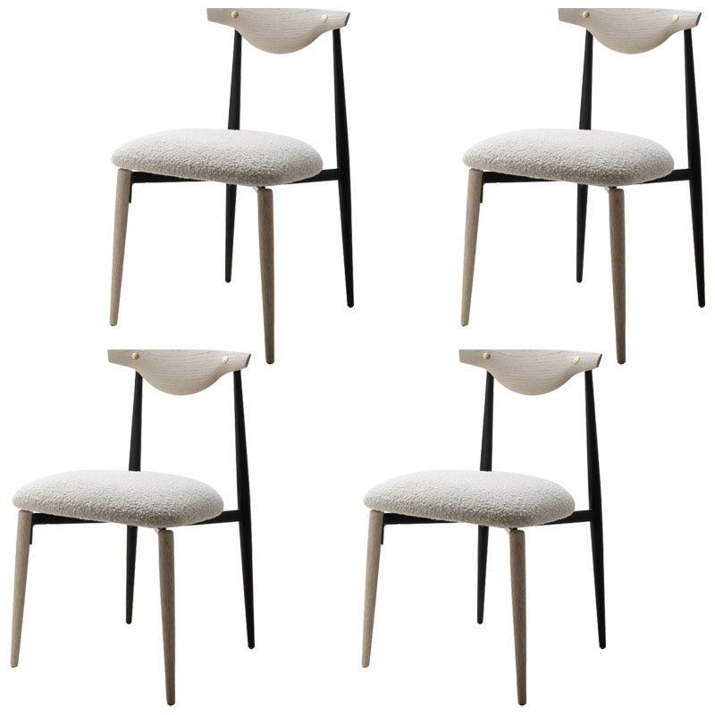 Contemporary Upholstered Side Chairs Armless Open Back Chairs