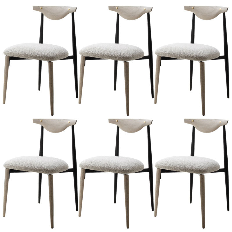 Contemporary Upholstered Side Chairs Armless Open Back Chairs