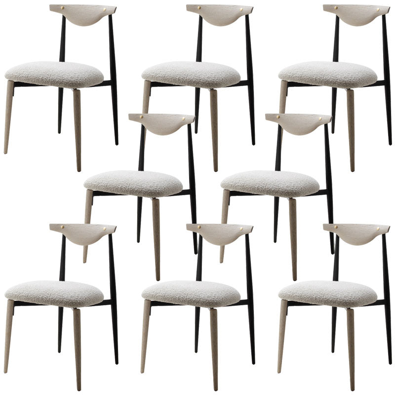 Contemporary Upholstered Side Chairs Armless Open Back Chairs