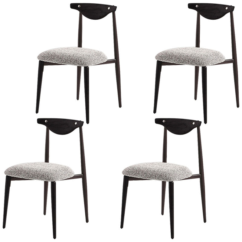 Contemporary Upholstered Side Chairs Armless Open Back Chairs