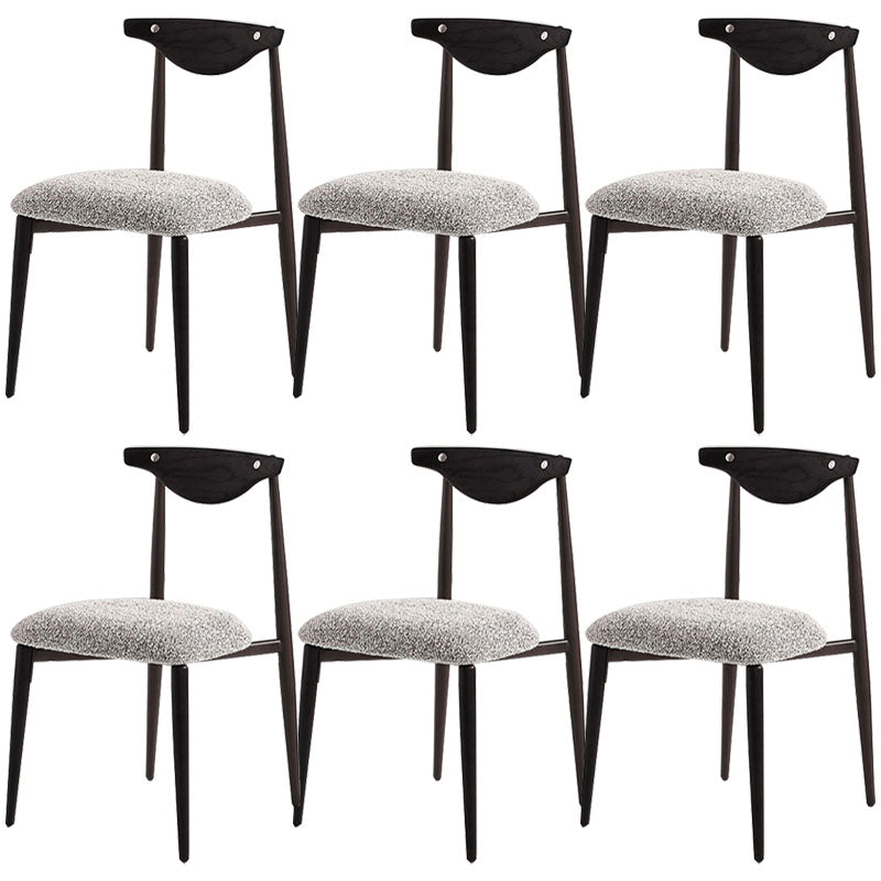 Contemporary Upholstered Side Chairs Armless Open Back Chairs