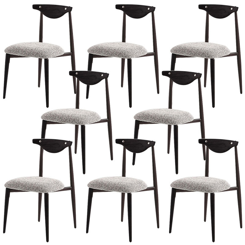 Contemporary Upholstered Side Chairs Armless Open Back Chairs