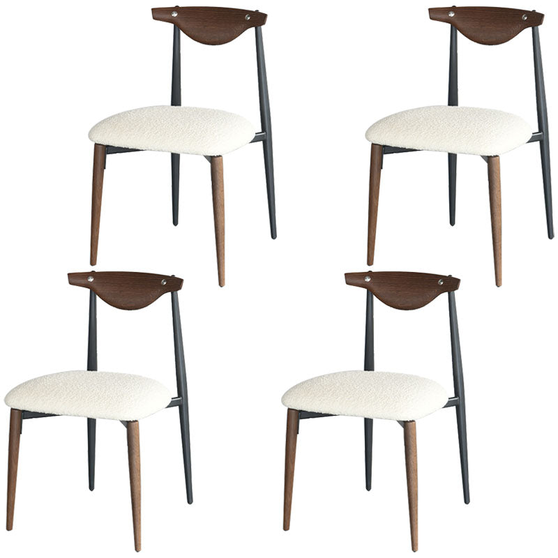 Contemporary Upholstered Side Chairs Armless Open Back Chairs