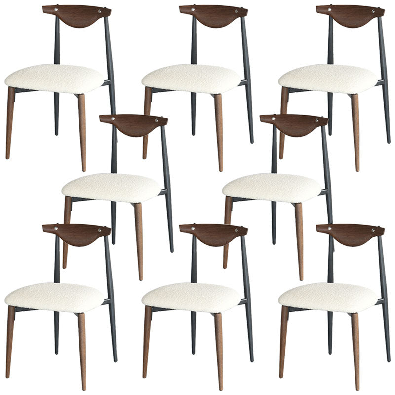 Contemporary Upholstered Side Chairs Armless Open Back Chairs