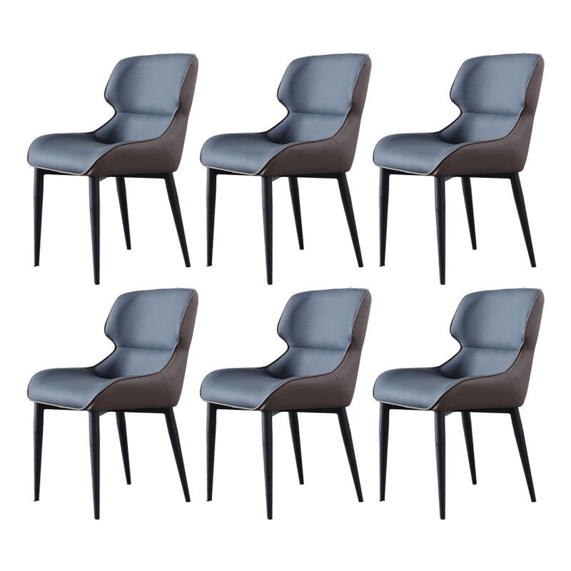 Modern Style Metal Dining Chair Faux Leather Arm Dining Room Chair for Home Use