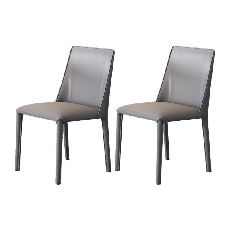 Contemporary Leather Dining Chair Armless Side Chair for Restaurant Use