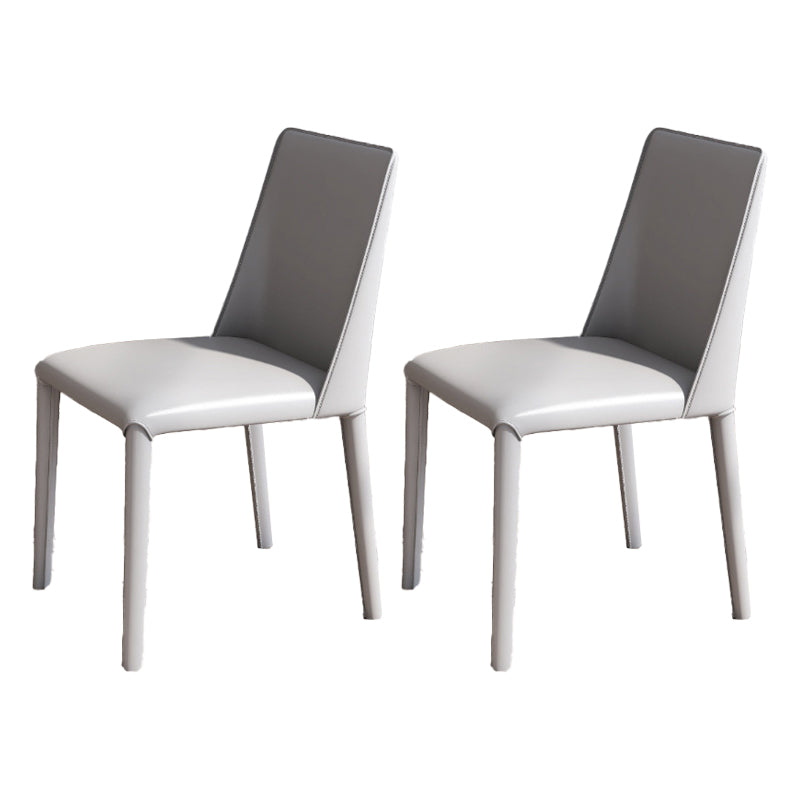 Contemporary Leather Dining Chair Armless Side Chair for Restaurant Use