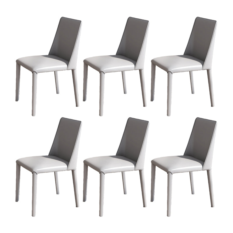 Contemporary Leather Dining Chair Armless Side Chair for Restaurant Use