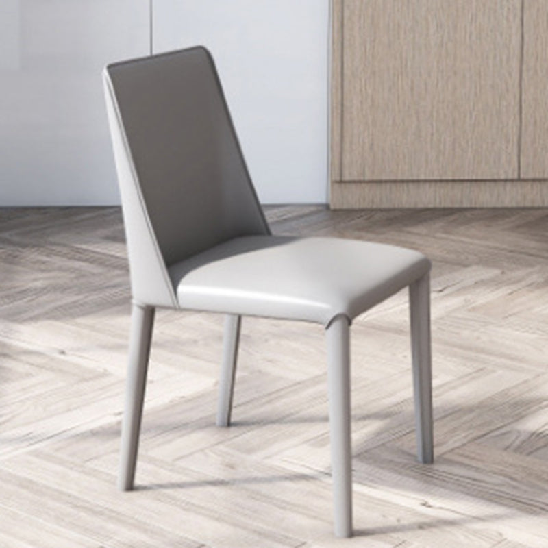 Contemporary Leather Dining Chair Armless Side Chair for Restaurant Use