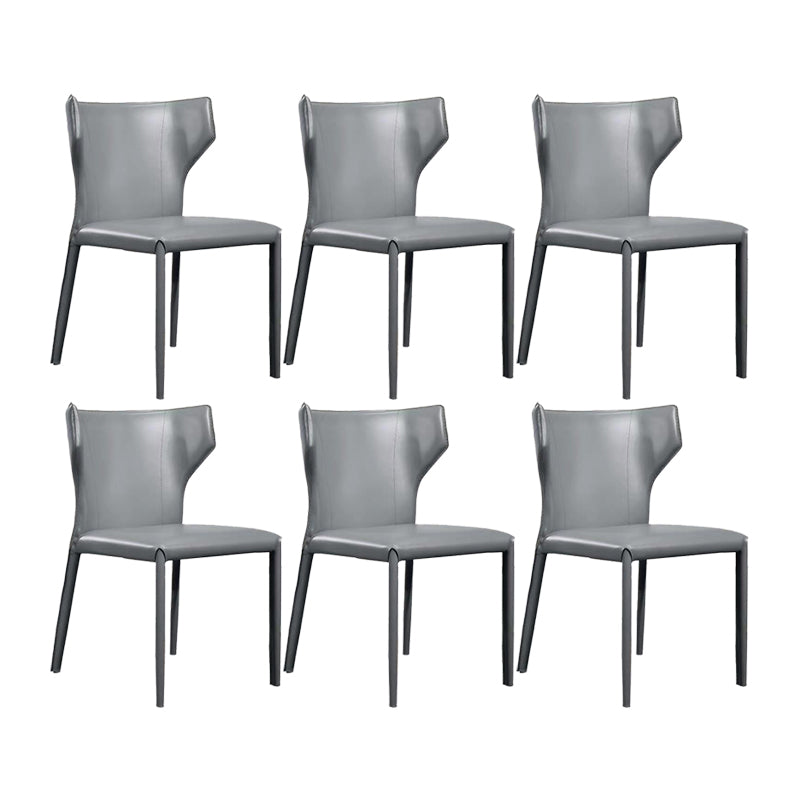 Contemporary Leather Dining Chair Wingback Side Chair for Restaurant Use