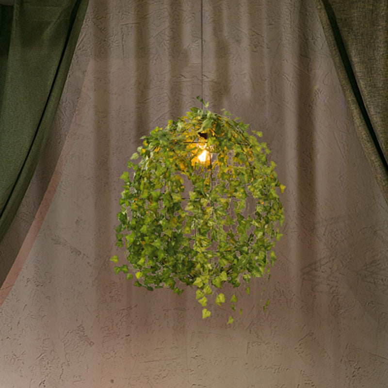 Bol restaurant planten suspensielamp industrieel metaal 12 "/23.5" dia 1 bol groen led hanglampje