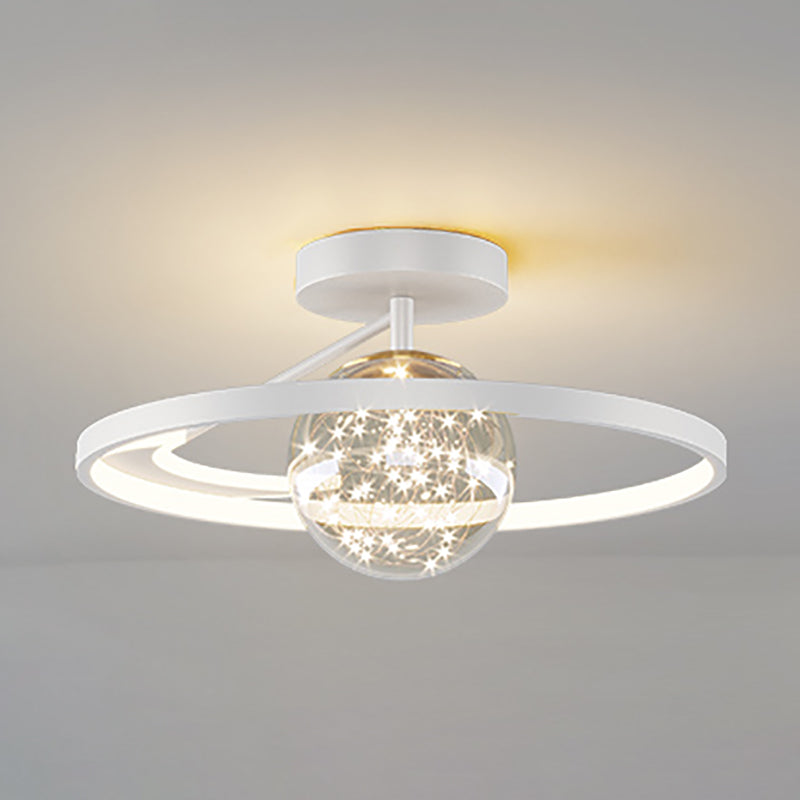 Metal Circular Ceiling Mount Light Fixture Simple Style LED Ceiling Fixture