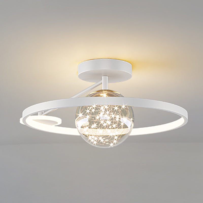 Metal Circular Ceiling Mount Light Fixture Simple Style LED Ceiling Fixture