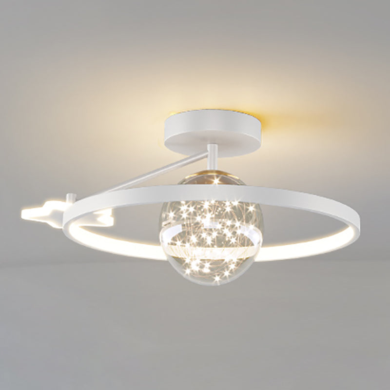 Metal Circular Ceiling Mount Light Fixture Simple Style LED Ceiling Fixture