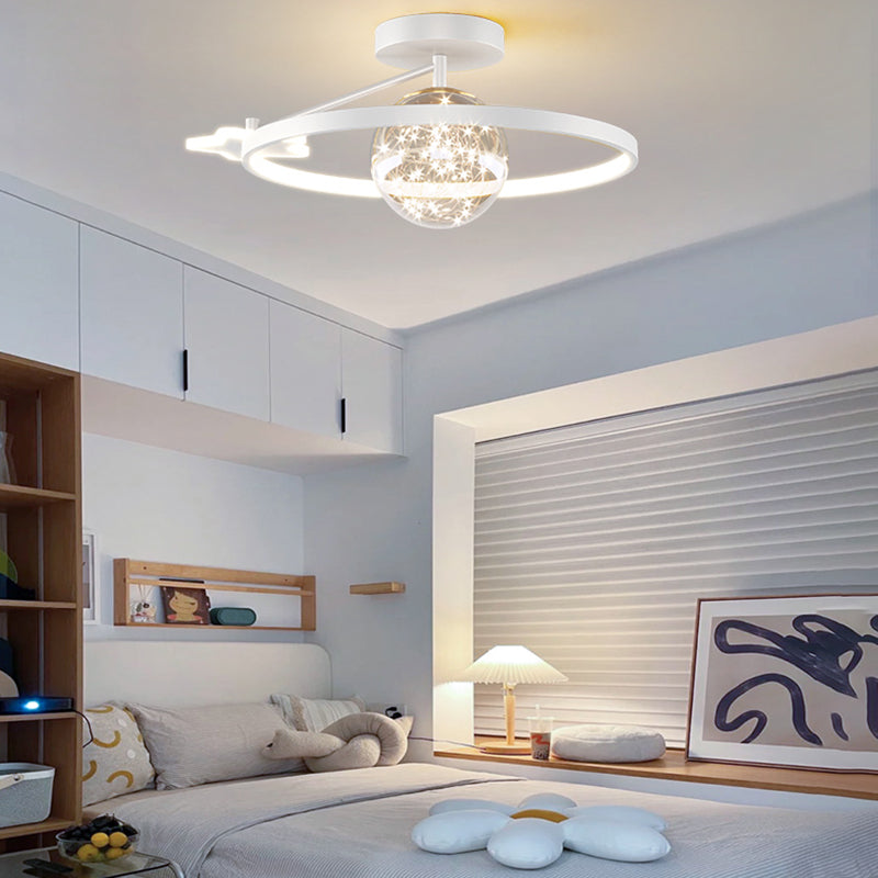 Metal Circular Ceiling Mount Light Fixture Simple Style LED Ceiling Fixture