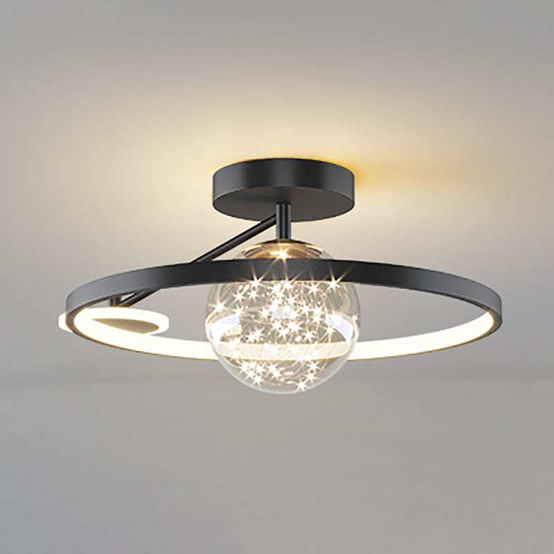 Metal Circular Ceiling Mount Light Fixture Simple Style LED Ceiling Fixture