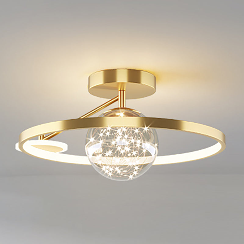 Metal Circular Ceiling Mount Light Fixture Simple Style LED Ceiling Fixture