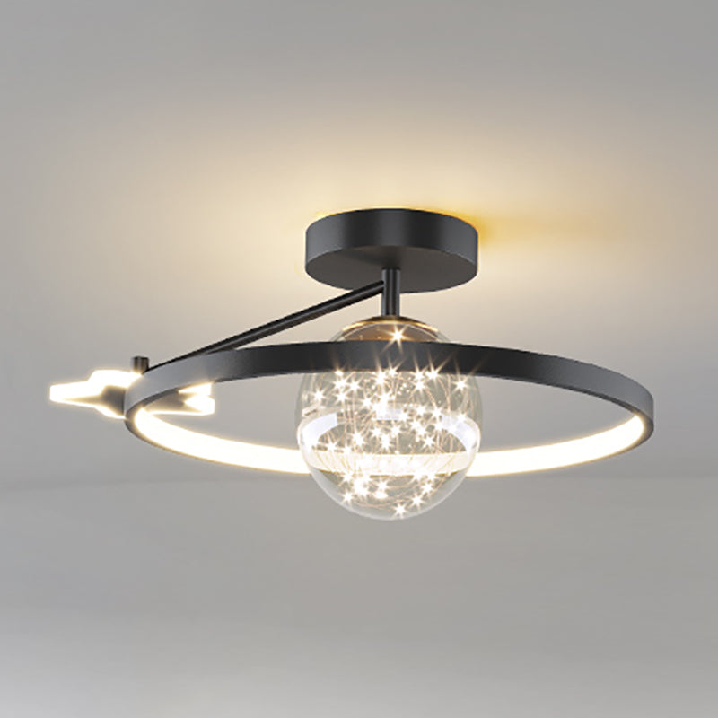 Metal Circular Ceiling Mount Light Fixture Simple Style LED Ceiling Fixture