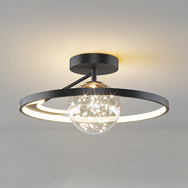 Metal Circular Ceiling Mount Light Fixture Simple Style LED Ceiling Fixture