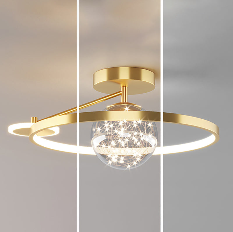 Metal Circular Ceiling Mount Light Fixture Simple Style LED Ceiling Fixture