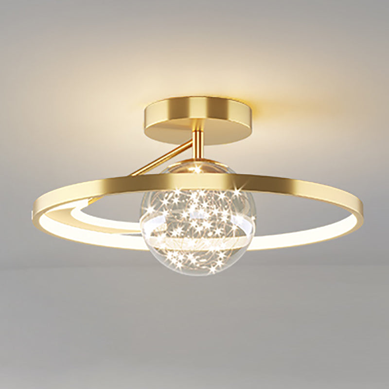 Metal Circular Ceiling Mount Light Fixture Simple Style LED Ceiling Fixture