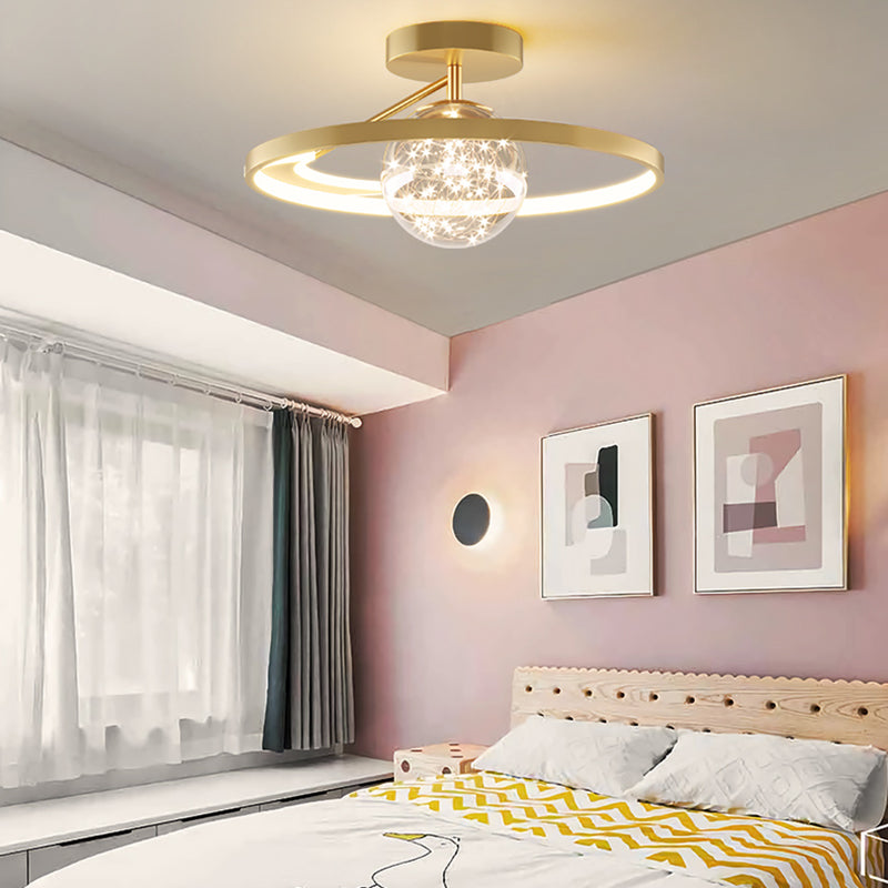 Metal Circular Ceiling Mount Light Fixture Simple Style LED Ceiling Fixture