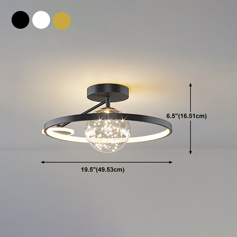 Metal Circular Ceiling Mount Light Fixture Simple Style LED Ceiling Fixture