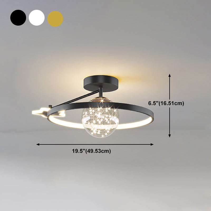 Metal Circular Ceiling Mount Light Fixture Simple Style LED Ceiling Fixture