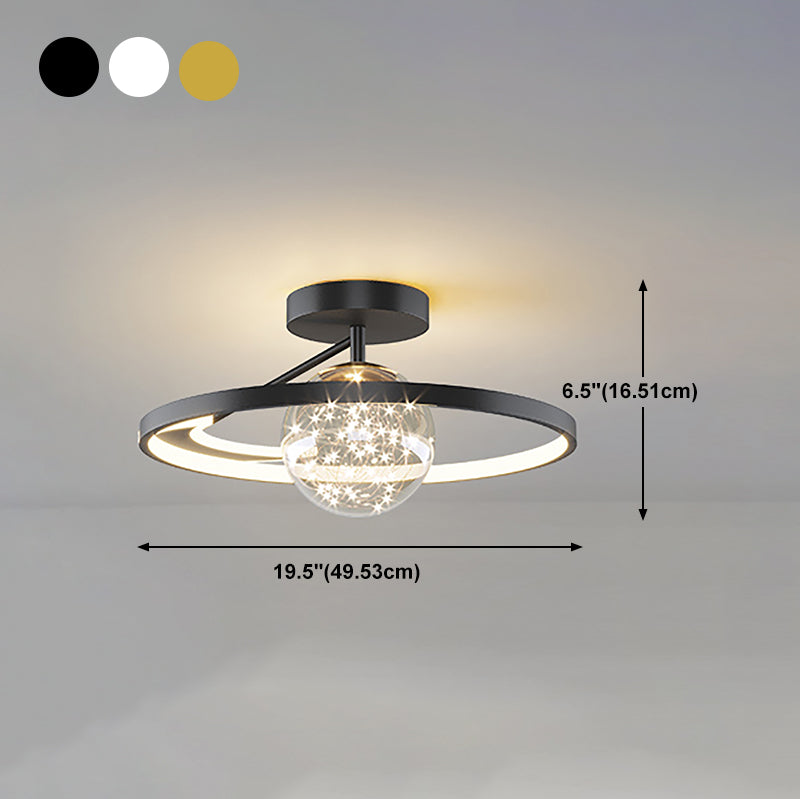 Metal Circular Ceiling Mount Light Fixture Simple Style LED Ceiling Fixture