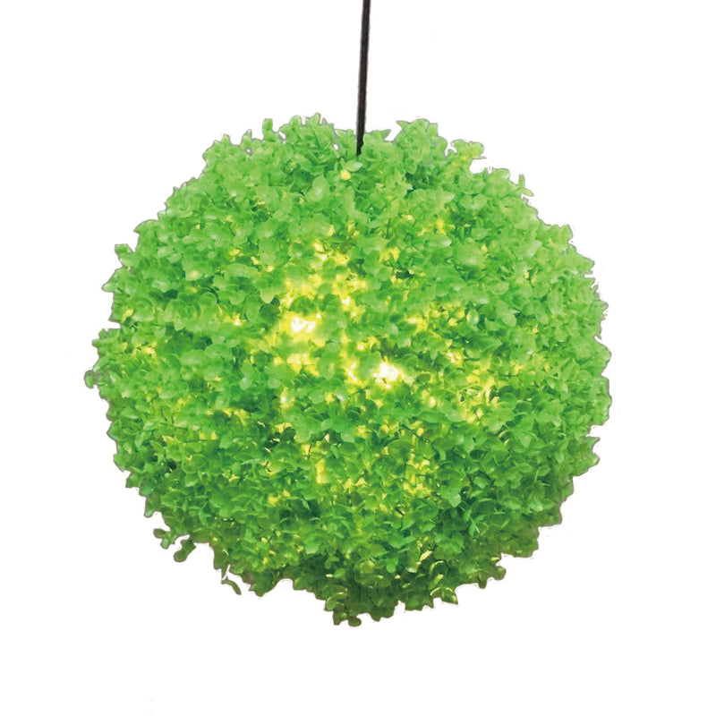 1 Head Ceiling Light Industrial Restaurant LED Plant Hanging Lamp with Global Metal Shade in Green, 12"/14"/16" Dia