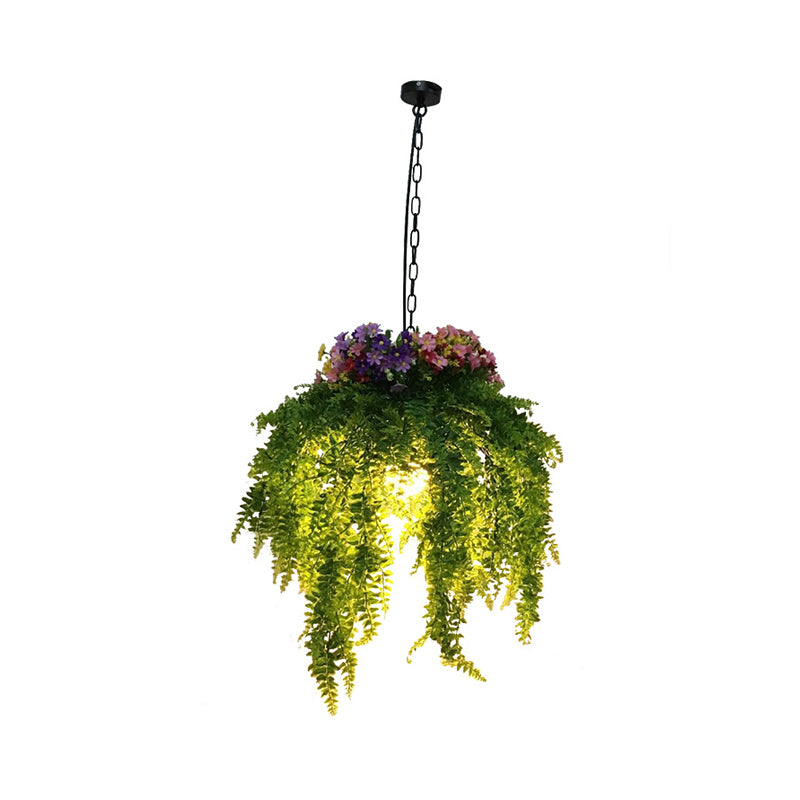 Metal Plant Drop Lamp Vintage 1 lichte restaurant LED hangluchting in groen voor restaurant