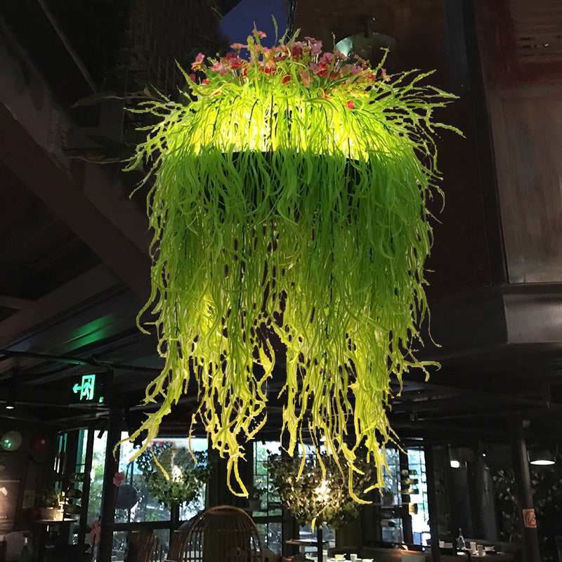 1 licht metaal omlaag verlichting antieke groene zeewier restaurant LED hanglamp lampbevestiging