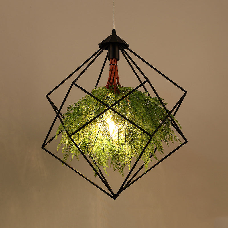 1 Glühmetallheizleuchte Leuchte Industrie schwarzes geometrisches Restaurant LED -Anlagen Hanglampe, 18 "/21,5" breit