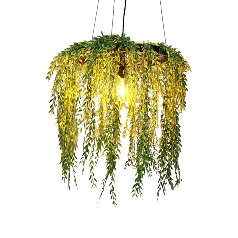 Plant Restaurant Hanging Lamp Vintage Metal 1 Head Black Led Down Lighting Pendant, 13 "/19"/23 "Breedte