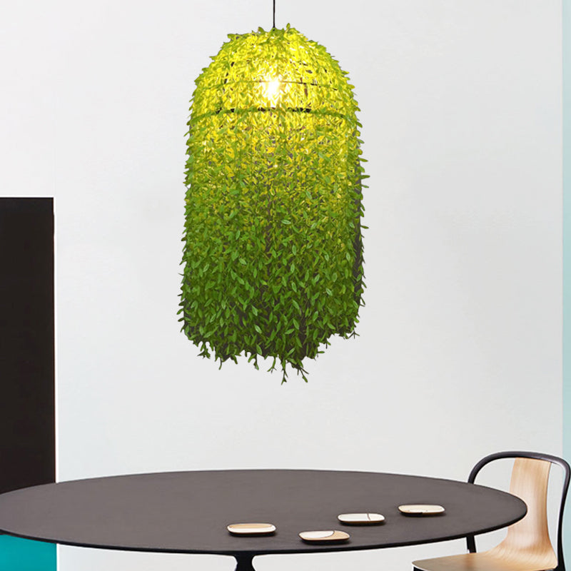 Groene 1 bol hanglamp Antiek metalen planten LED plafond Hang armatuur voor restaurant