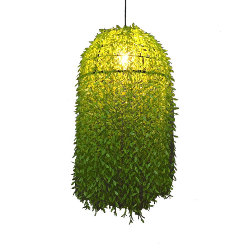 Green 1 Bulbe Pendant lampe Antique Metal Plant Plante plafond plafond Aménagement pour restaurant