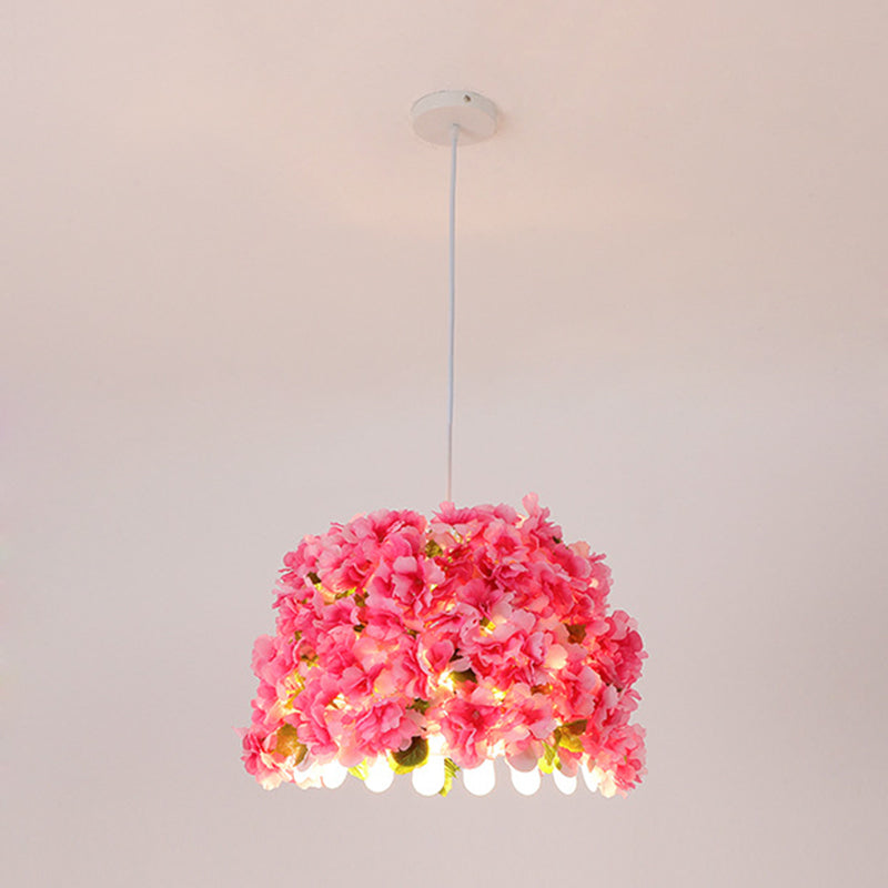 Metall Pink Drop Lampe Blume 1 Kopf Industrielle LED Down Lighting Anhänger für das Restaurant