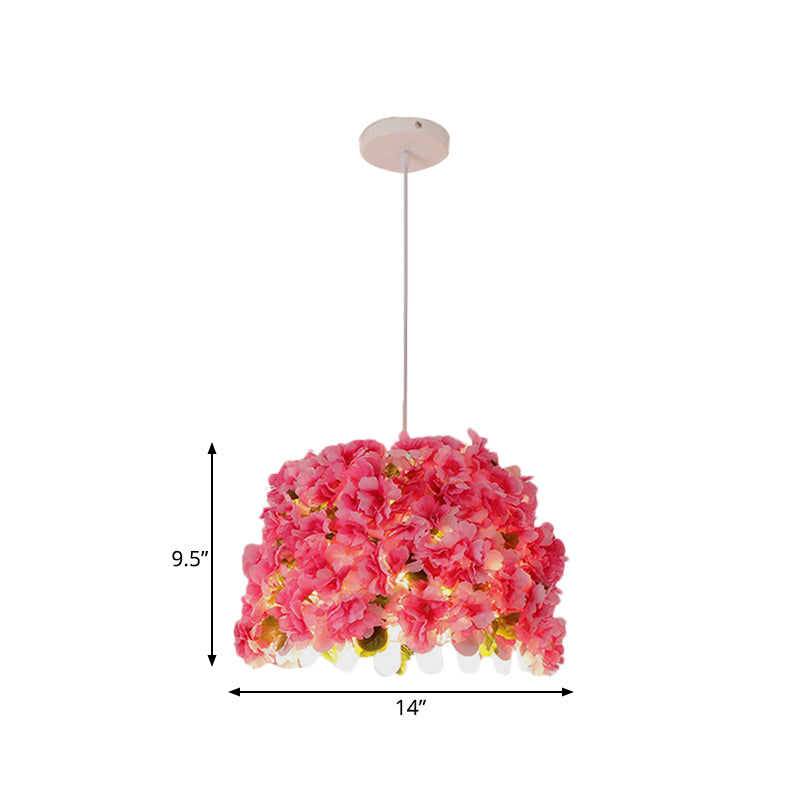 Metall Pink Drop Lampe Blume 1 Kopf Industrielle LED Down Lighting Anhänger für das Restaurant